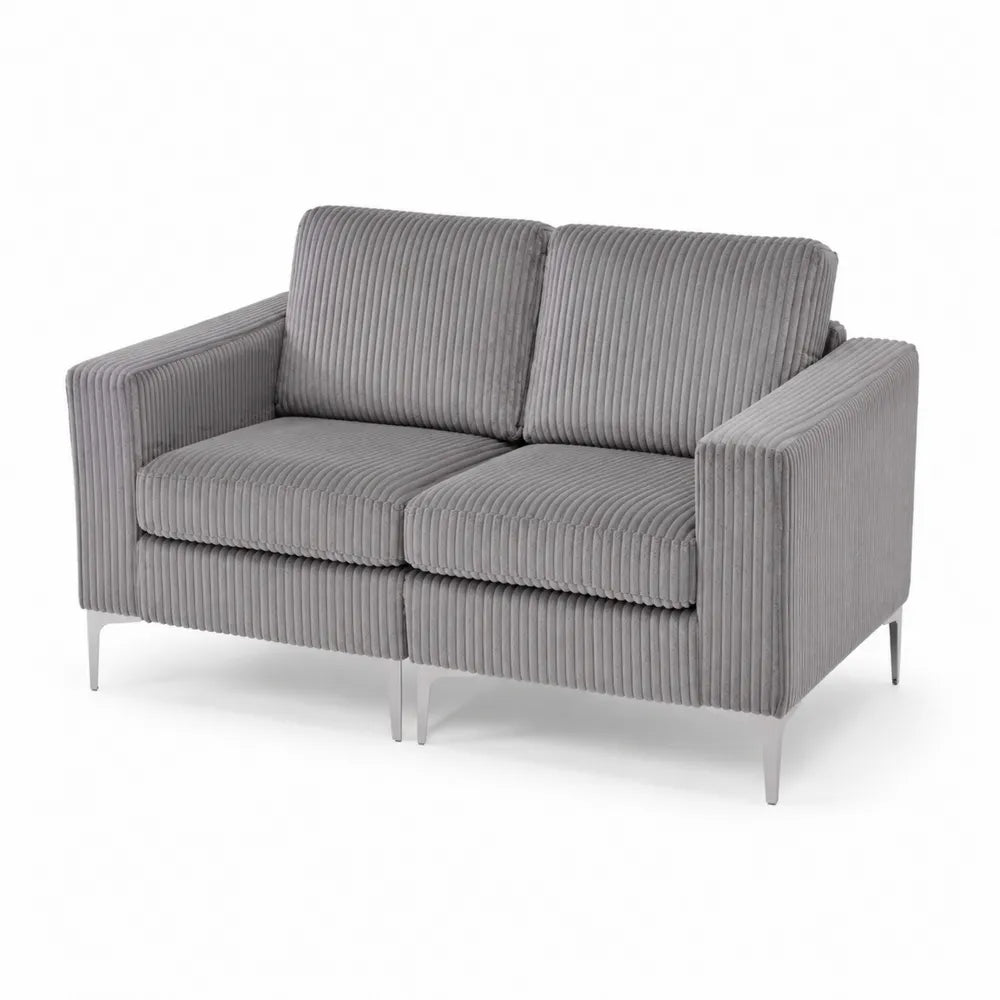 2-Sitzer Sofa Cord Grau