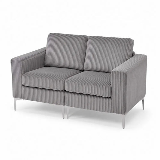 2-Sitzer Sofa Cord Grau