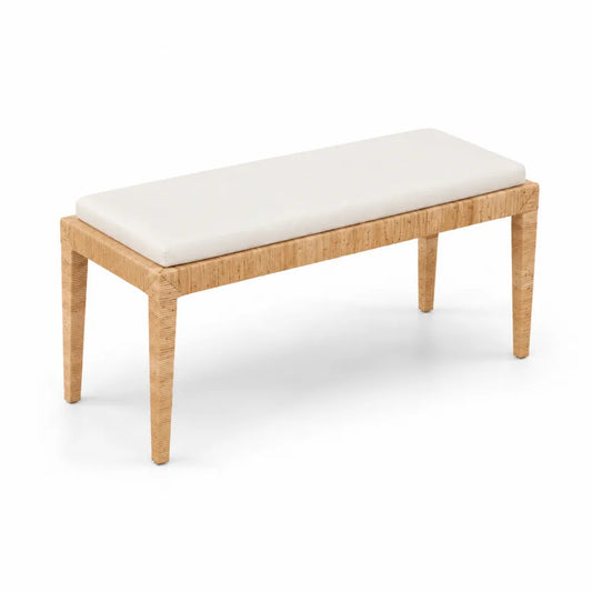 Rattanbank mit Kissen Beige 120 cm