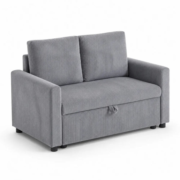 Sofa aus Cord Zweisitzer Grau 150x85x70 cm